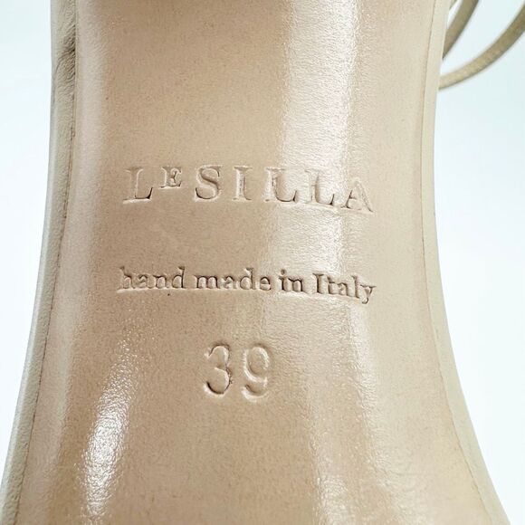 LE SILLA Barely There Beige Strappy Leather Heels Size 39 US 8.5 Sandals - Picture 11 of 12